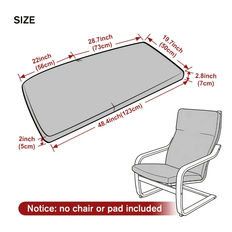 Elastic Soft Poang Chair Pad Slipcover Non-Slip Lounge Chair Cover Washable Armrest Chair Protector for Living Room Home Hotel