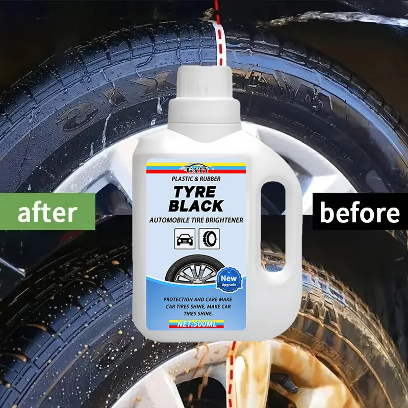 500ml Tire Shine Restorer, Blackens Tires & Anti-Aging. Refreshes Plastic, Leather & Car Interior