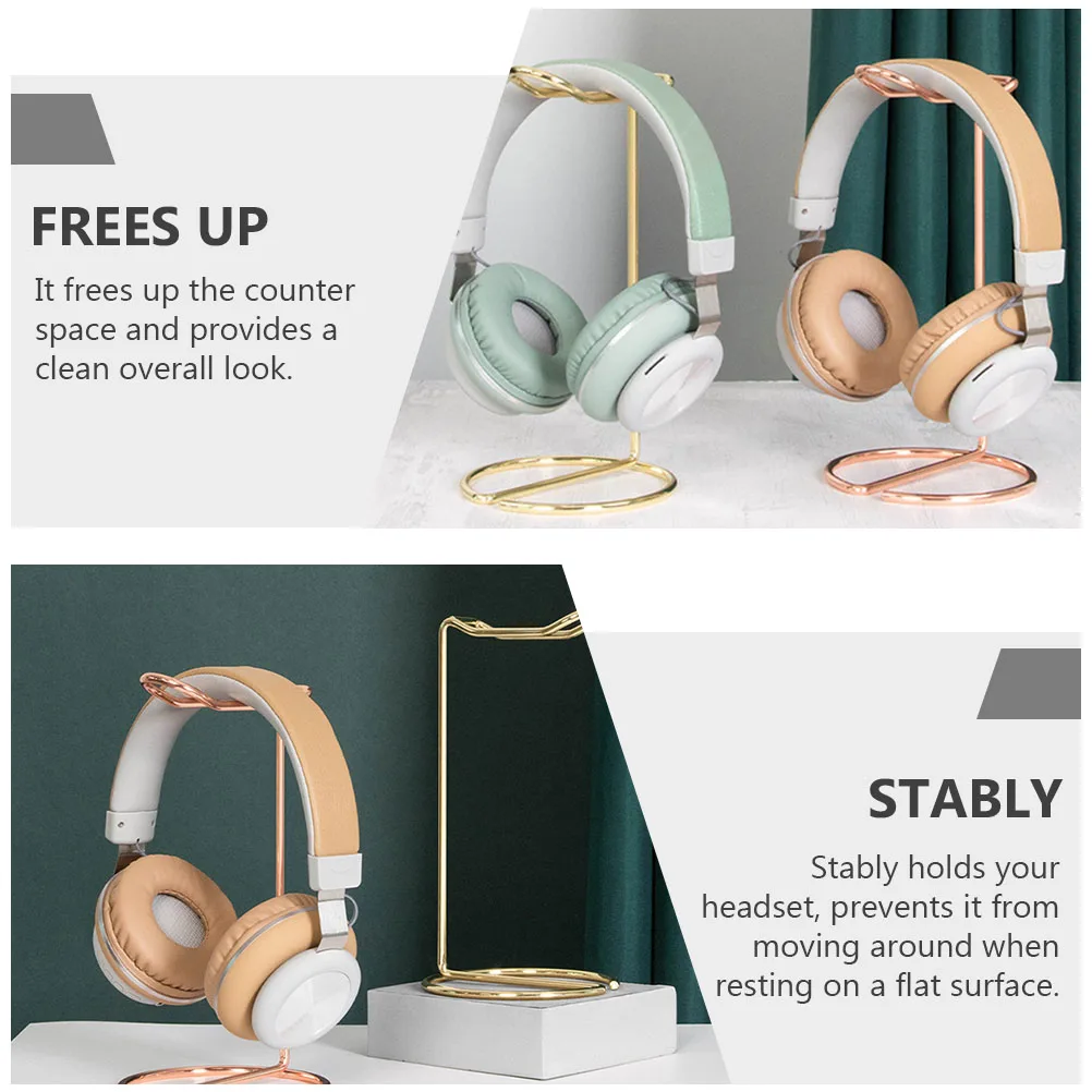 

Headset Practical Holder Desktop Case Alloy Material Space saving Headphone Accessory Sturdy Structure Stable Desk Office