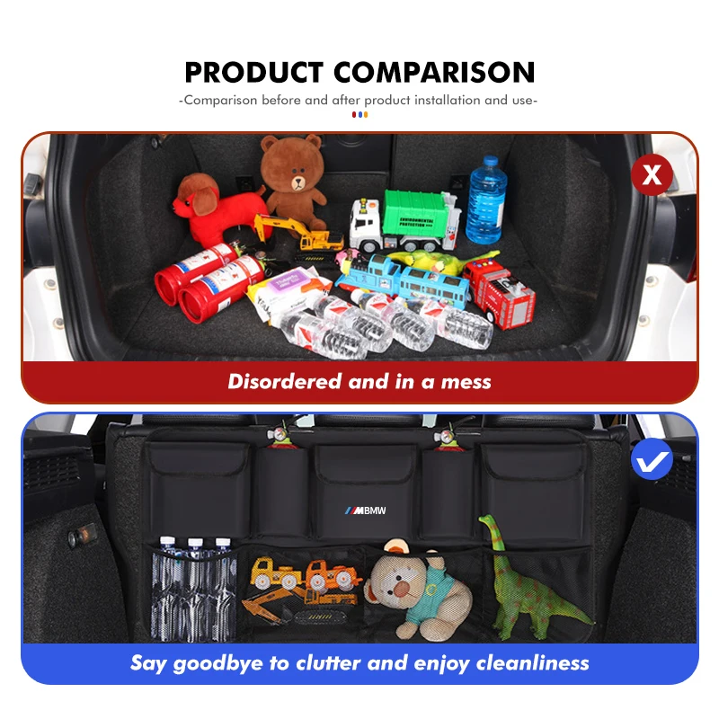 Car Seat Trunk Storage Bag Seat Back Organizer Mesh Universal For BMW X1 X2 X3 X4 X5 X6 X7 G20 G30 6GT E46 E90 E60 F10 E39