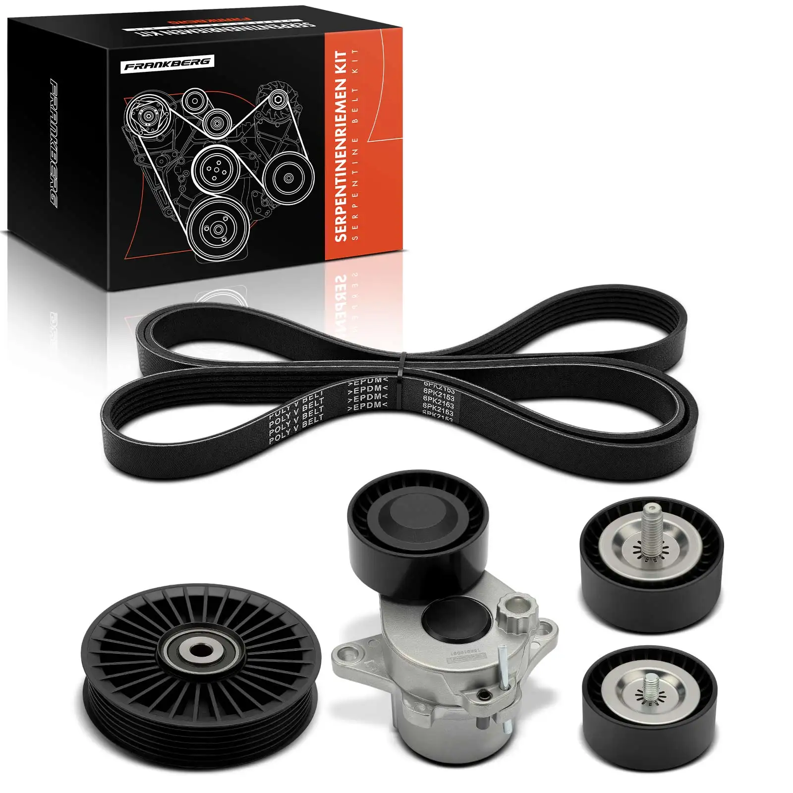 Frankberg 1x Wedge ribriemset voor Mercedes-Benz E-Klasse W212 S212 GLK-Klasse X204 2.2L K076PK2153 7884-22775