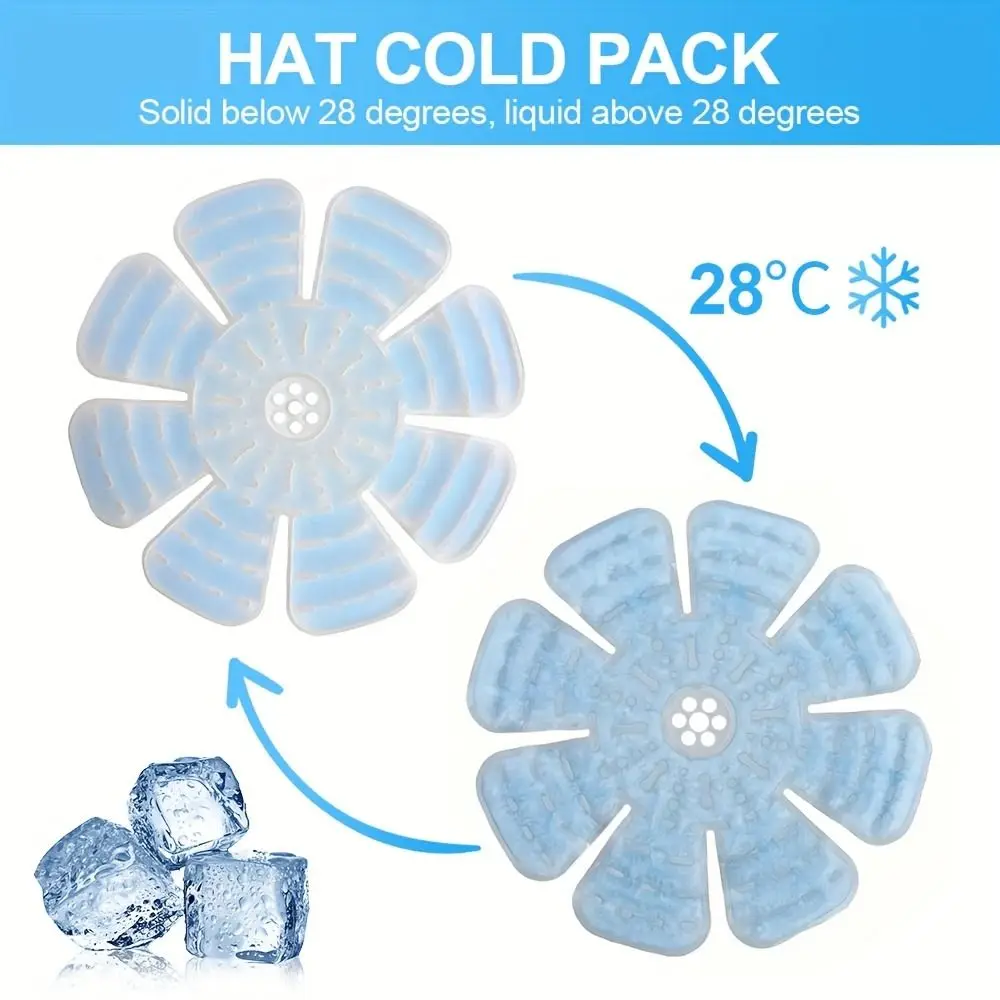 Reusable Hat Cooling Ice Pads Universal Breathable Helmets Cooling Cap Heat Stroke Prevention Multi-Use PCM Ice Pack Hat Hiking