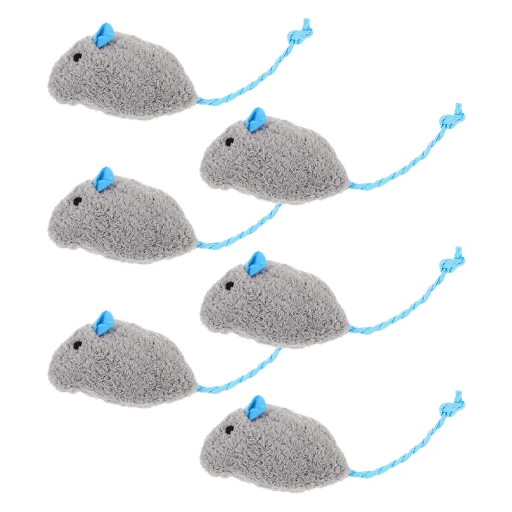 6 PCS Simulation Mouse and Cat Toy Catnip Scratching Plaything Plush Wear-resistant Figure