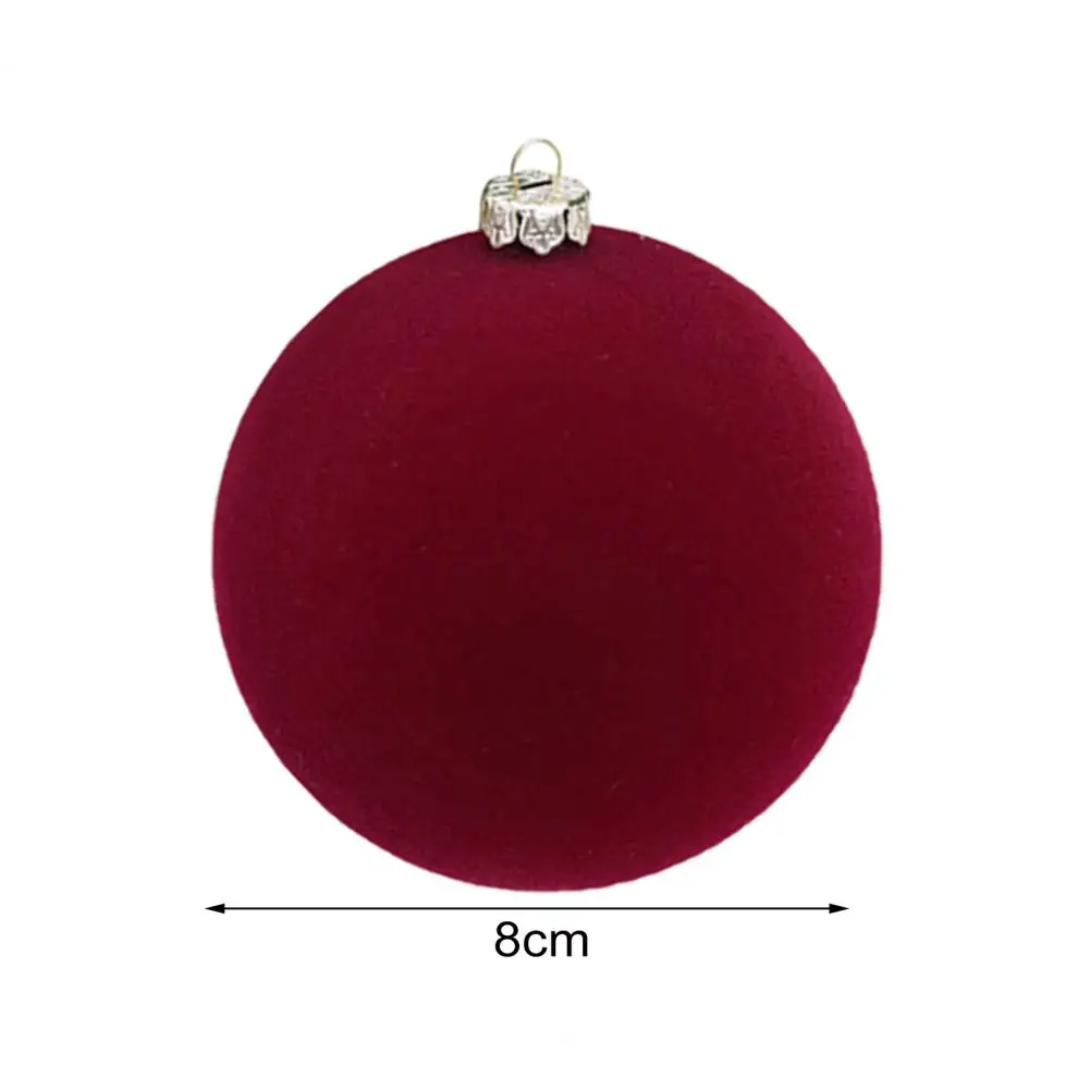 12pcs Wine Red Christmas Ball Ornaments Dark Green Christmas Tree Decoration New Christmas Spheres Pendant Velvet Balls