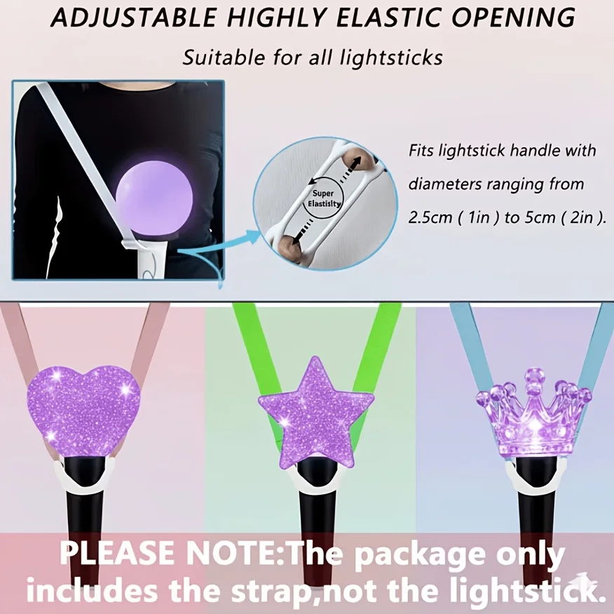 1/4 Stück K-Pop Lightstick-Umhängegurt, Verstellbares Lanyard, Zubehör für Fan-Partys, Lightstick nicht enthalten – Detail 4