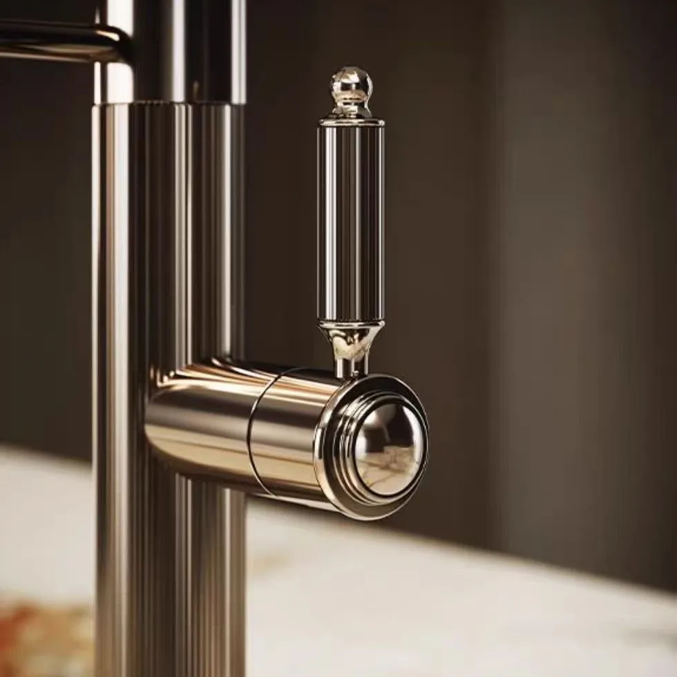 Kitchen Faucet Brush Rose Gold Brass Pull Down Hot and Cold Rotation Kitchen Sink Mixer Top High Quality New Arrival