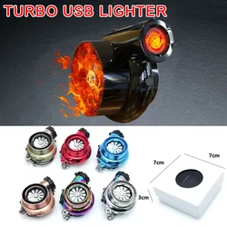 Car Turbo Electronic Cigarette Lighter USB Rechargeable Metal Tungsten Wire Lighter Portable Car Keychain Pendant Creative Gifts