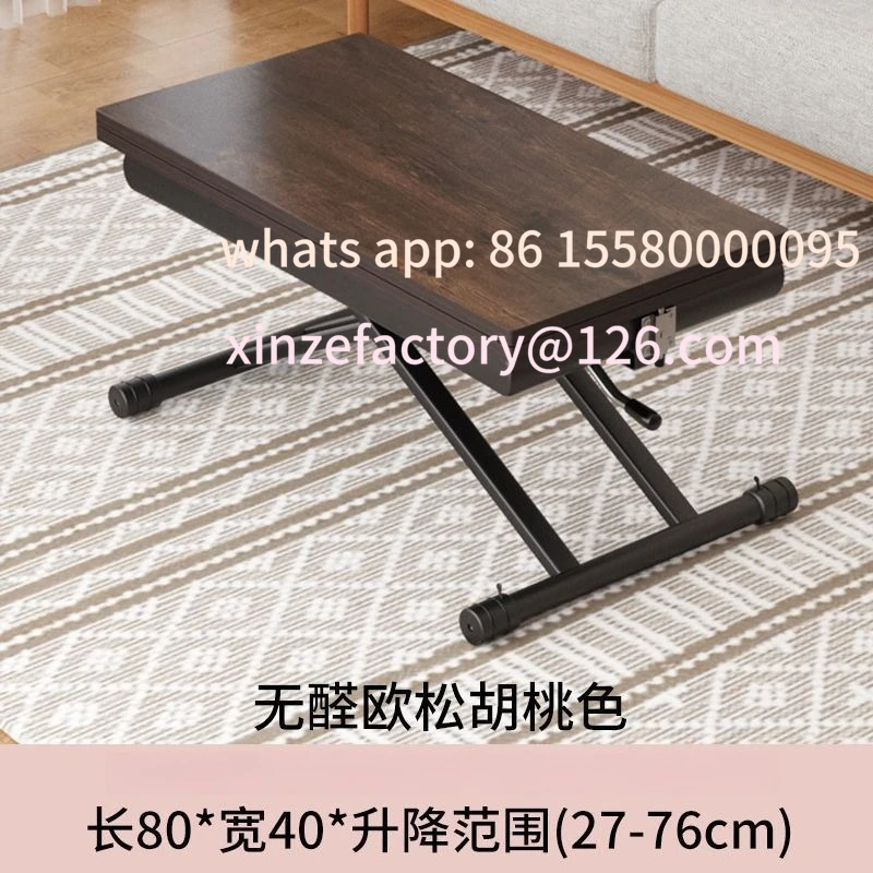 

Customizable rock slab mobile lifting folding coffee table integrated dining table