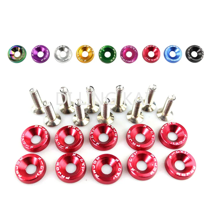 

JDM Car Modification Parts: M6 Spacers, Screws, Aluminum Alloy Battery Protector Washers Fender License Plate Frame Screws