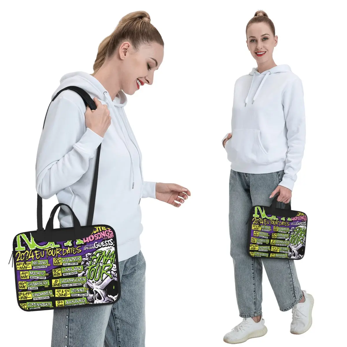 Nofx Band Final Tour Skull Crossbody Laptop Bag Case Computer Bag 13 14 15.6 Inch Notebook Pouch for Macbook Pro Lenovo