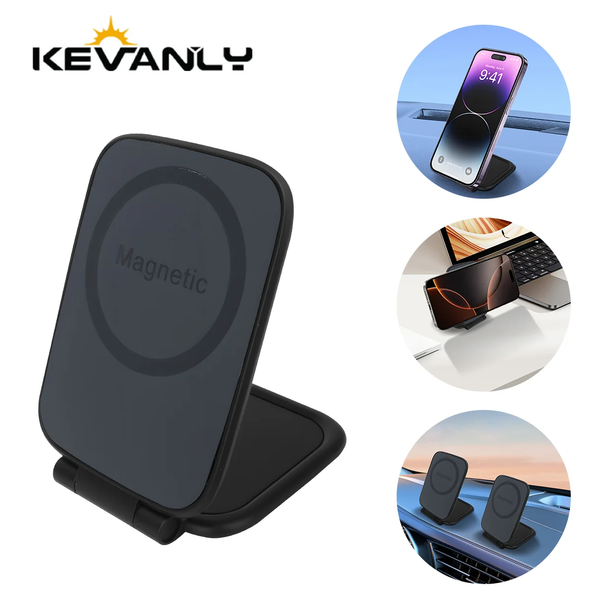 Ultrathin Car Magnetic Mobile Phone Holder Adjustable Foldable Anti-shake Vehicle Navigation Phone Universal Stand Accessories