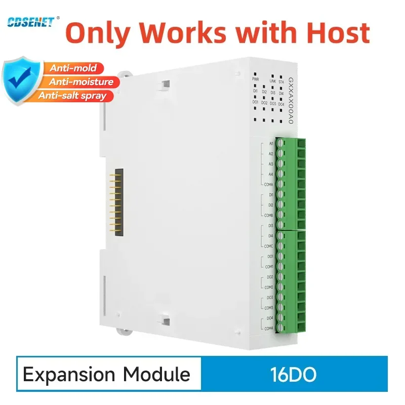 

16DO Expansion Remote IO Module RS485 Ethernet CDSENET GXXAX00A0 Analog Switch Acquisition Modbus TCP RTU Works with Host