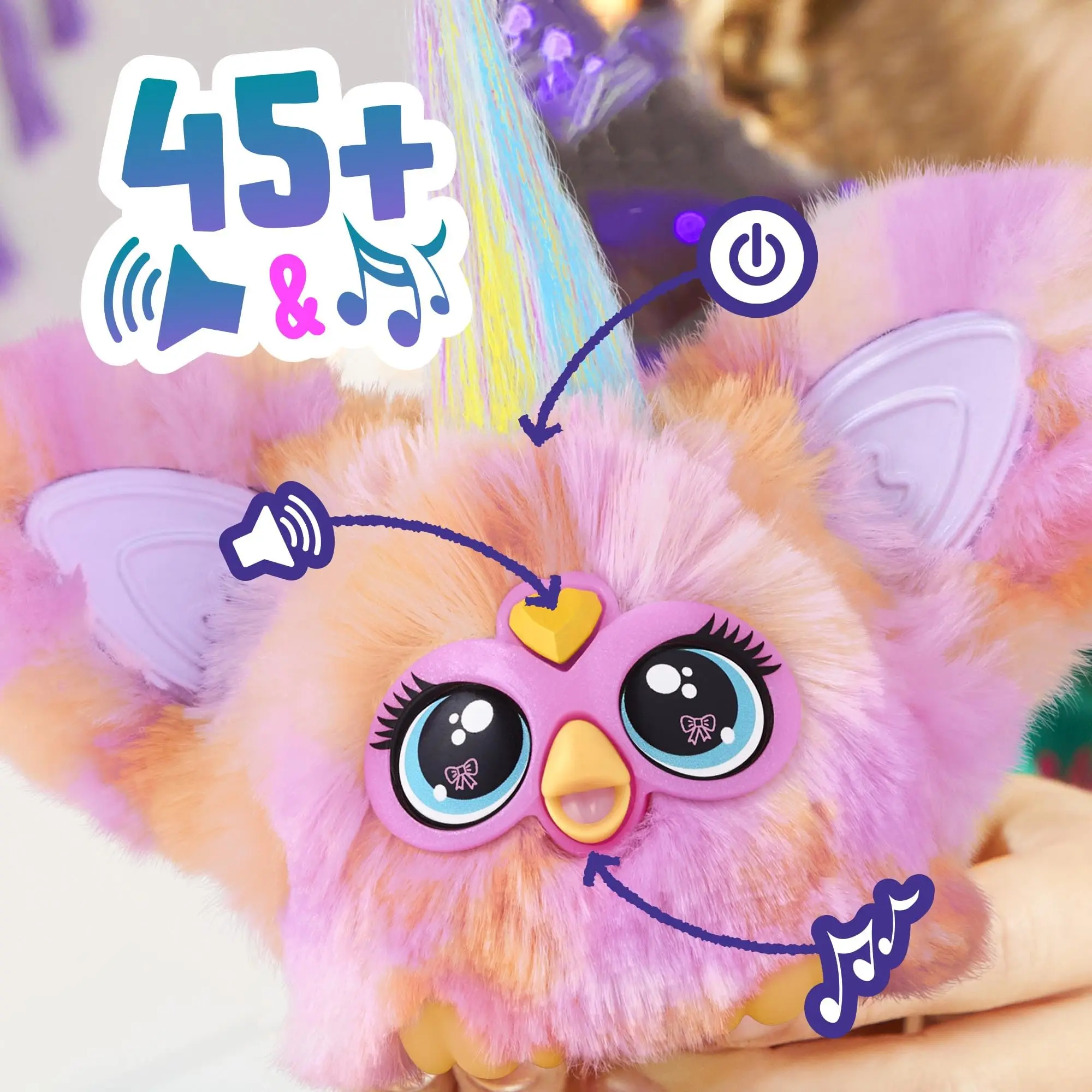 Furby Furblets Fierce & Fabulous 2 Pack Greenie-Meanie & May-May z 45 dźwiękami Każdy elektroniczny pluszowy zabawek Prezenty noworoczne dla dzieci