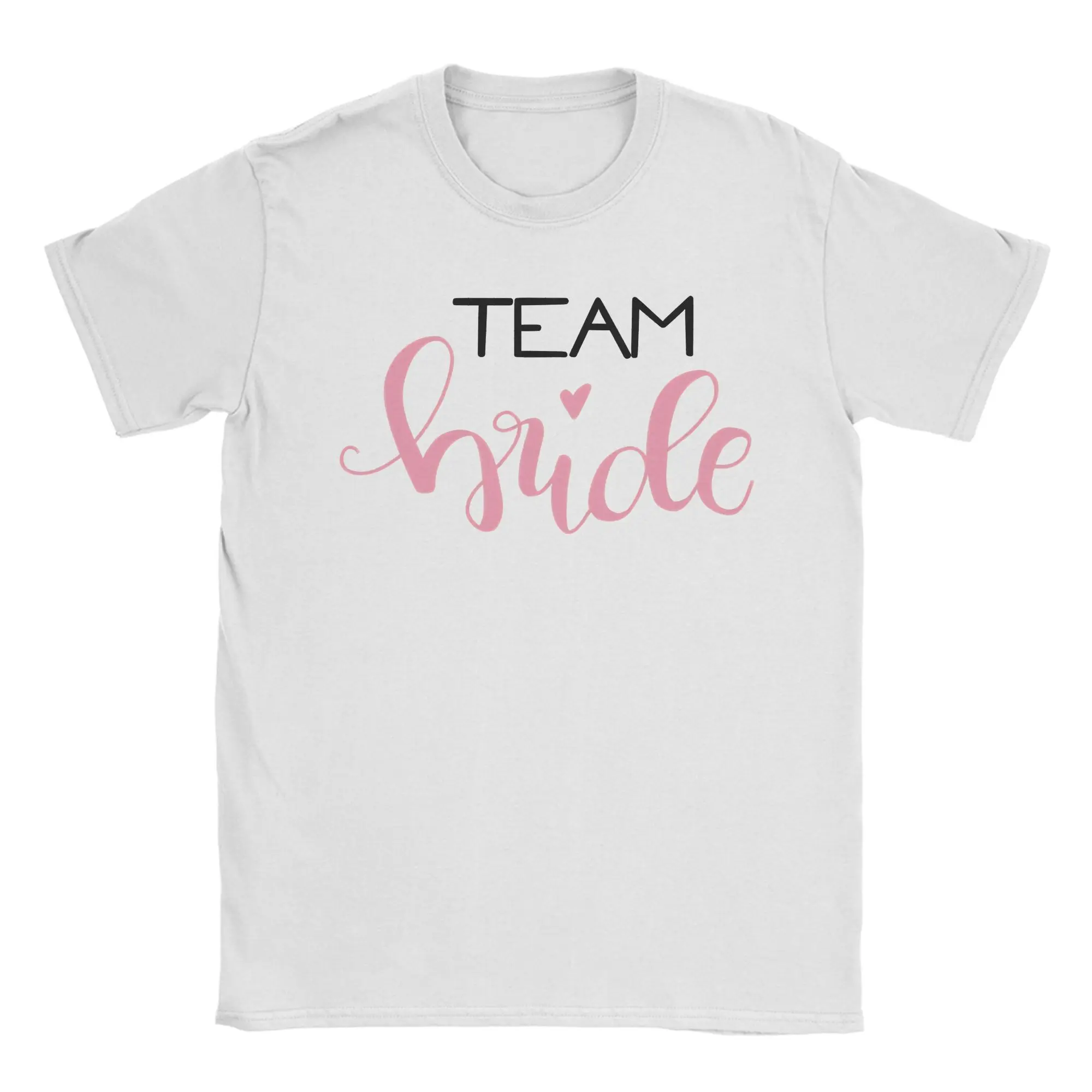 Team Bride Black and Pink T Shirt  Hip Hop T Shirts Short Sleeves Y2K Basic Tops Beach 100 Cotton Oversize Clothing