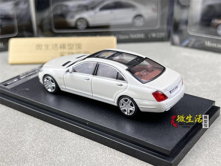 MH 1:64 S-Class S600L W221 لونين في 2025 مجموعة هدية مقياس نموذج سيارة