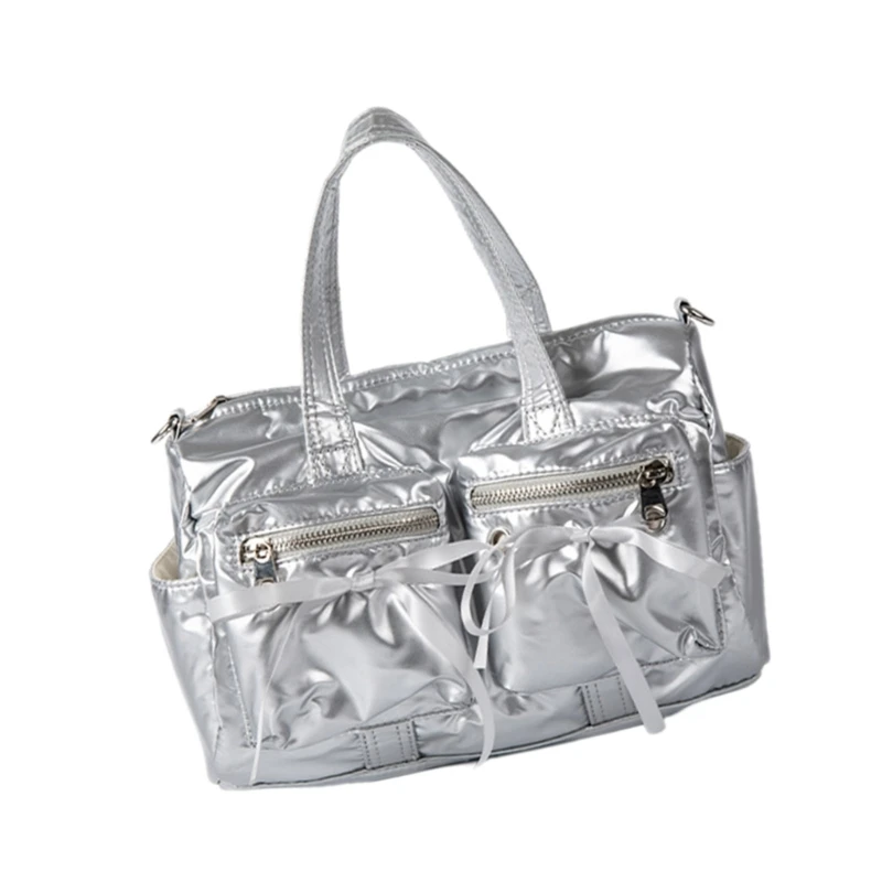 Multi Pocket Bowknot Shopper Shoulder Bag Stylish Handbag for Women Work Travel