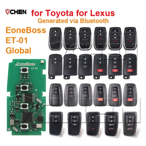 EoneBoss ET-01 Smart Remote For Toyota Land Cruiser Levin Highlander Camry Corolla RAV4 Prado for Lexus Car Key Fob 4D 8A Global