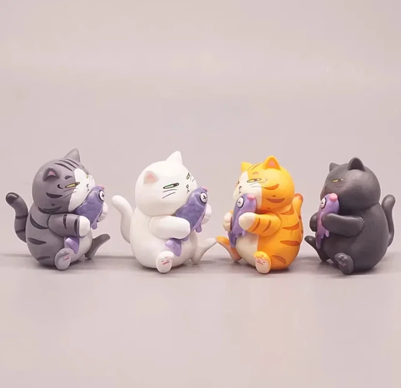 

New Products In Stock No Fish You Keep Me Blind Box Fish Cat White Cat Orange Cat Trendy Toy Toy Car Decoration Birthday Gift