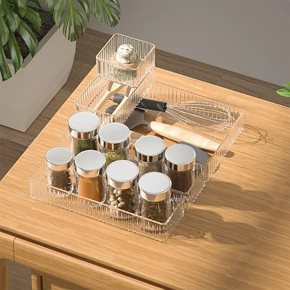 عالية الجودة S/M/L/XL مكتب درج المنظمون مستطيل شفاف صندوق تخزين البلاستيك غير محدود ماكياج المنظم مكتب المنزل