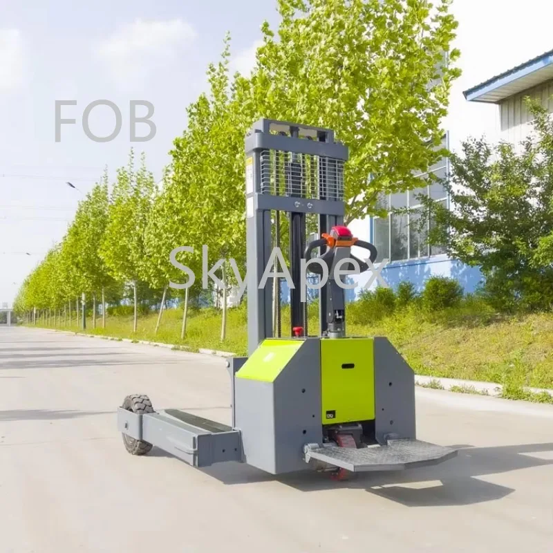 Off Road Pallet  Stacker 1.5T  All Terrain Stand On Electric 3M Lifting FOB CE Lithium Battery High Stability For Ware Logistics