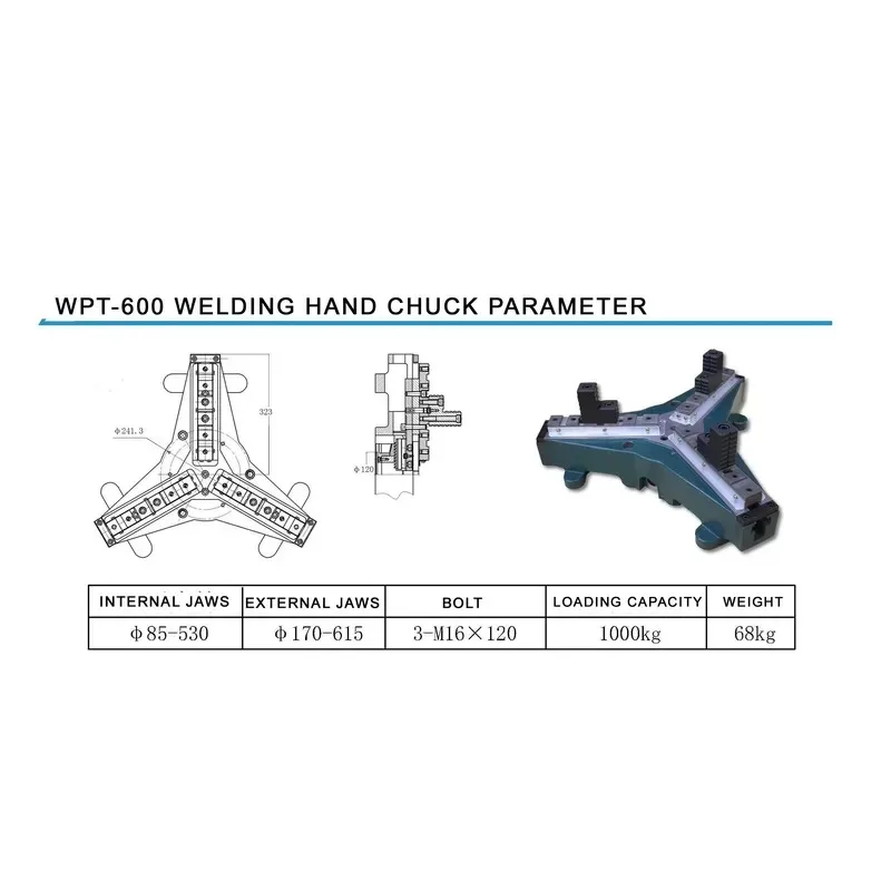 2026 WPT600 3 Jaw Lathe Chuck ,self Centering, 600mm Chuck Easy to Operate Big Pipe Chuck 3