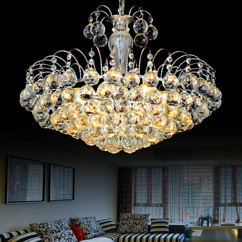 

LED crystal warm bedroom lamp European living room chandelier romantic dining room lamp