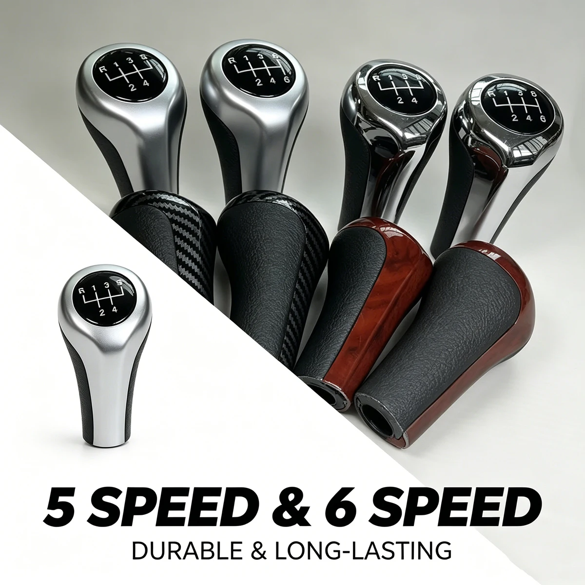 Fit For BMW 1 3 5 6 Series E30 E32 E34 E36 E38 E39 E46 E53 E60 E63 E83 E84 E90 E91 Car  Leather Gear Stick Shift Knob 5 6 Speed