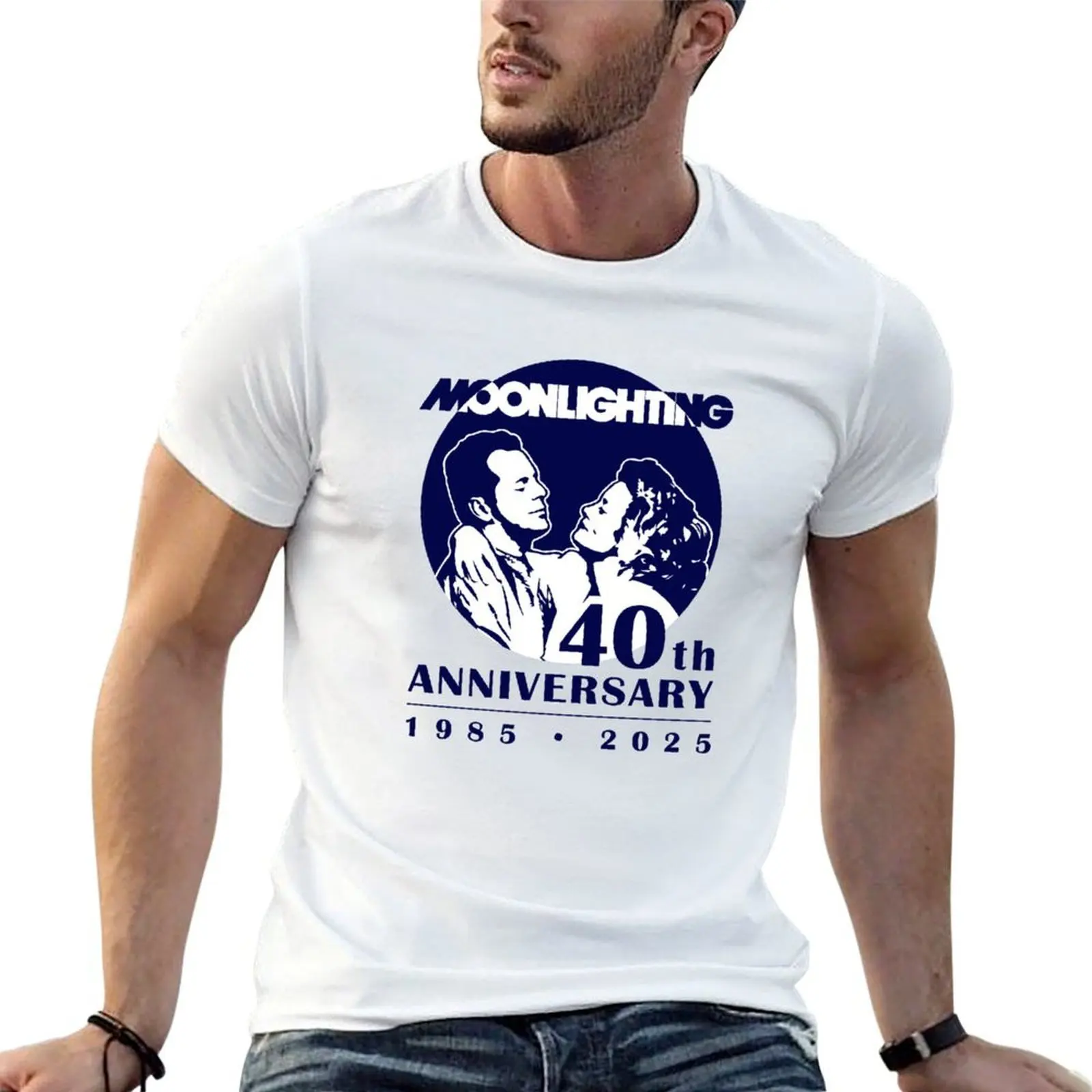 Moonlighting 40th Anniversary - White Without Border T-Shirt man t shirts high quality luxury brand man t shirts for men T-Shirt