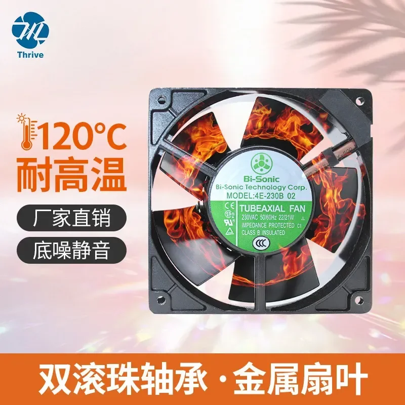 New Original Taiwan Bi-sonic 4E-230B Cooling Fan for AC230V 12038 High Temperature Resistant