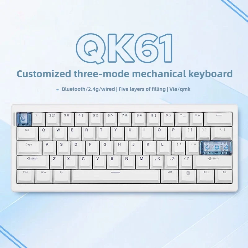 CIDOO QK61 V2 Wireless Mechanical Keyboard 60% Layout Bluetooth 2.4G Wired RGB Hot Swap Gaming Office Keyboard Support VIA/QMK