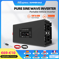 DATOUBOSS Car Inverter Continuous Power 2000W Peak Power 4000W DC12V-24V to AC220V-240V Portable DN-03 Pure Sine Wave Inverter