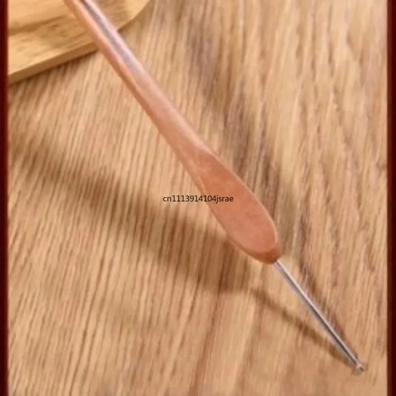 3rd Gen Jujube Wood Handle Stainless Steel Crochet Hook Set, DIY Yarn Knitting & Weaving Craft Tools
