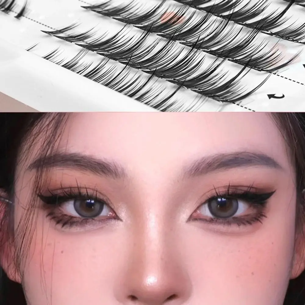 Fuffy Lashes Fox Eye False Eyelashes Dramatic Volume 3D Thick Long Eye Lashes Artificial Fiber 3/5/10Rows Eye Extension Women