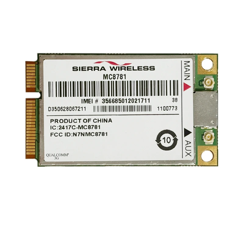 Unlocked Sierra MC8780 MC8781 HSDPA 3G WWAN 7.2Mbps Module HSUPA HSDPA UMTS GPRS EDGE PCI-E 3G Module WCDMA ﻿for dell asus caer