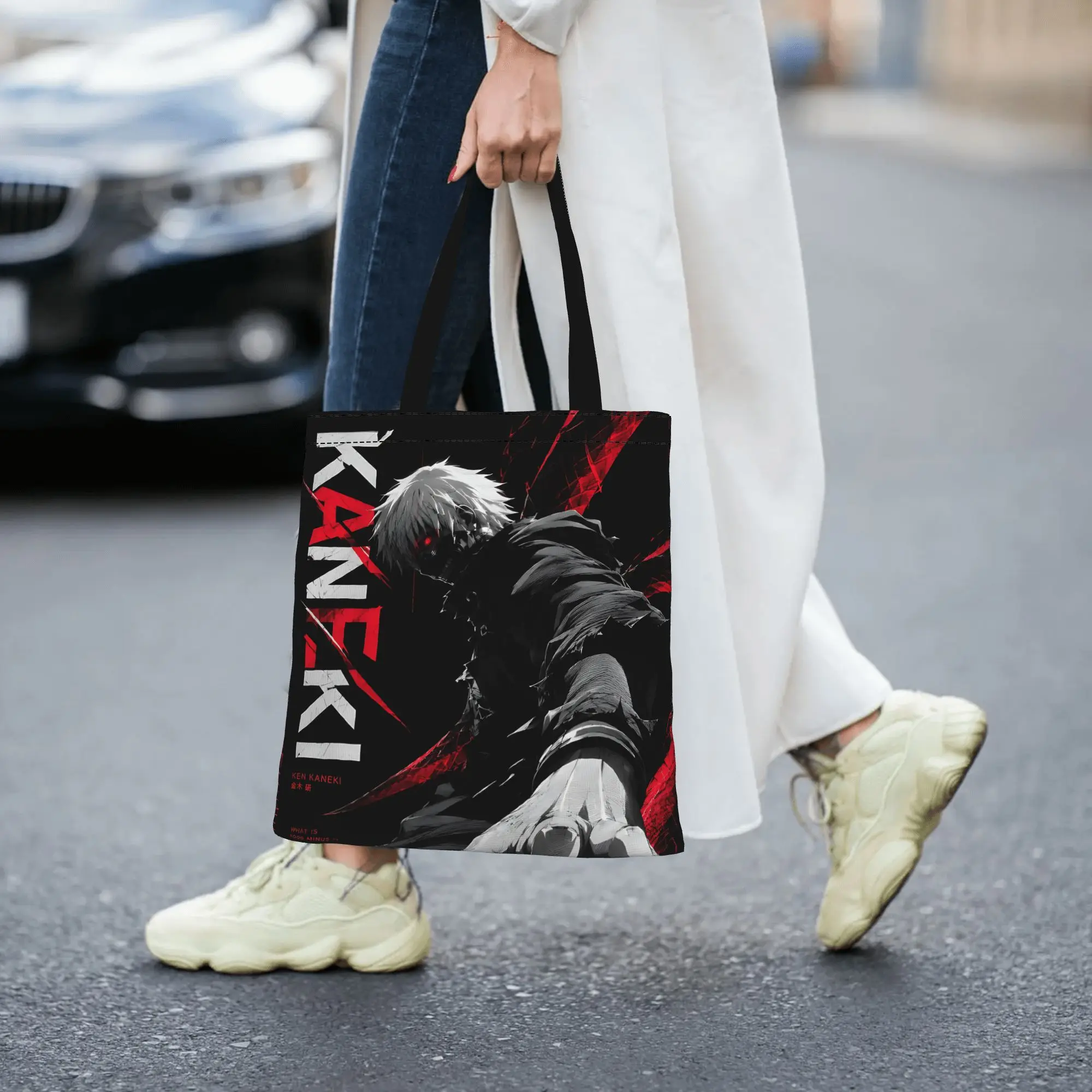 Fashion Halloween Tokyo Ghoul Kaneki Women's Bag Shopping Bag  Canvas Tote Bag Women'S Shoulder Handbag Christmas Gift