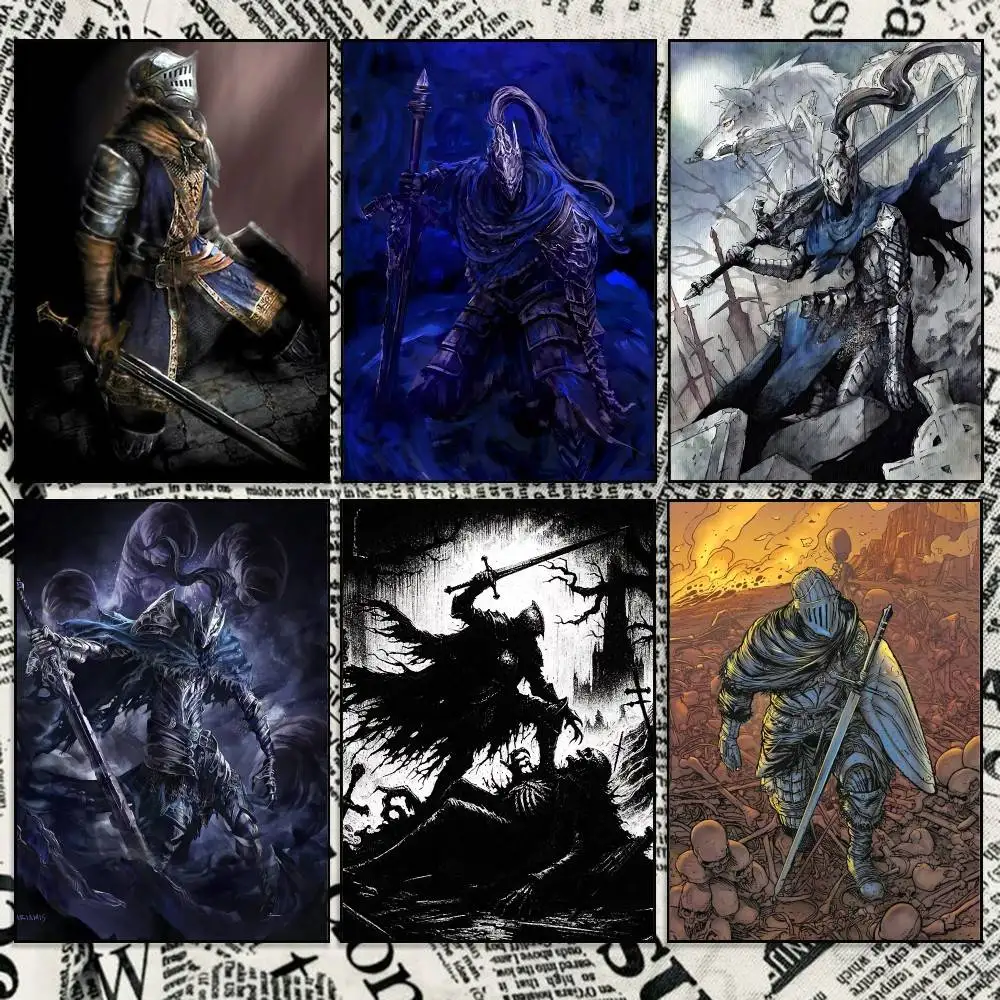 Undead Knight Game D-DARK S-SOULS Poster High Quality Dorm Living Room Aesthetic Wall Decoration Painting Stickers Gift