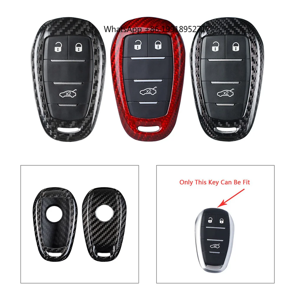 For   Giulia Stelvio Auto Car Remote Key Shell Cover Case  Real Glass Fiber 1Pcs