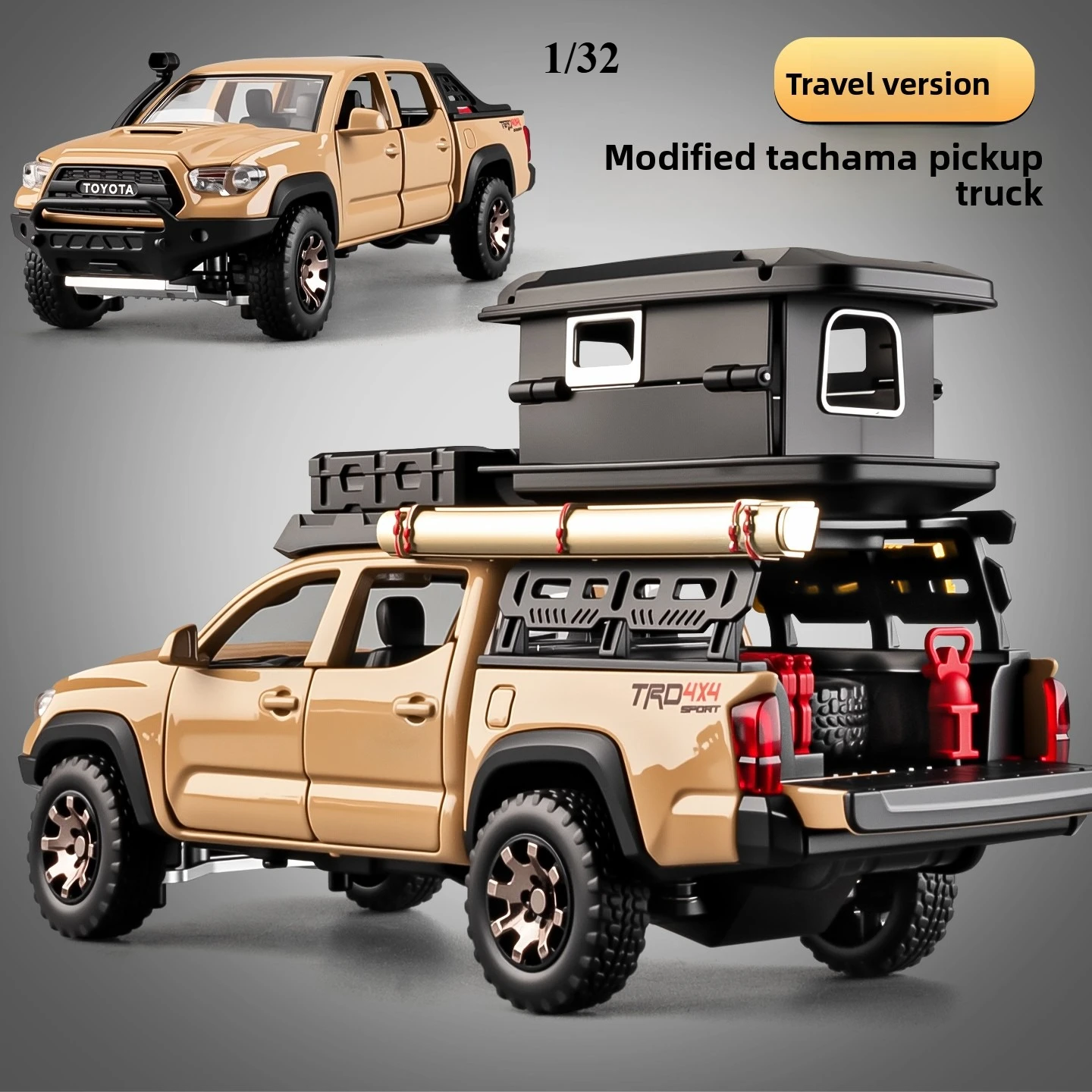 1/24 1:32 タコマ タンドラ 合金製カーモデル おもちゃ ダイキャストメタル サウンドライト プルバック オフロードピックアップトラック モデル キッズギフト
