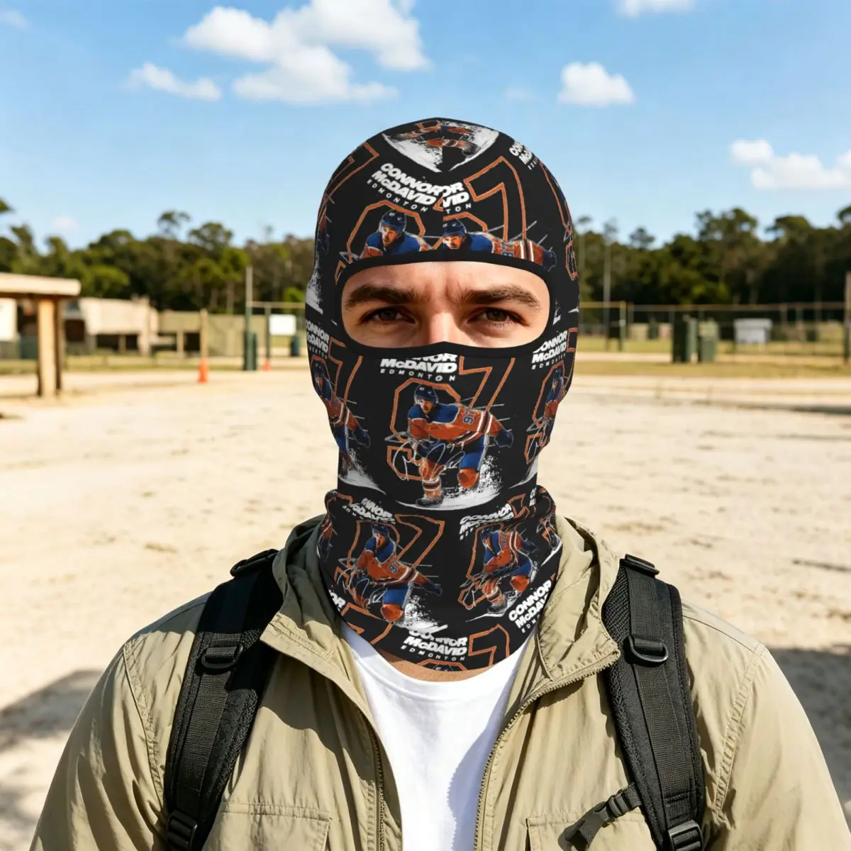 Connor McDavid 97 For Edmonton Oilers Fans Breathable Thin Balaclava Full Face Mask Sun Protection Neck Gaiter For Motorcycle