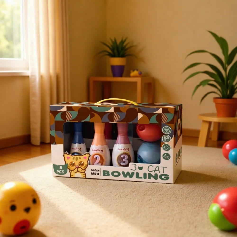 Children Sports Bowling Game Set Interactive Toddler Toys Plastic Pins Ball Outdoor Indoor Fitness Training Birthday Gift