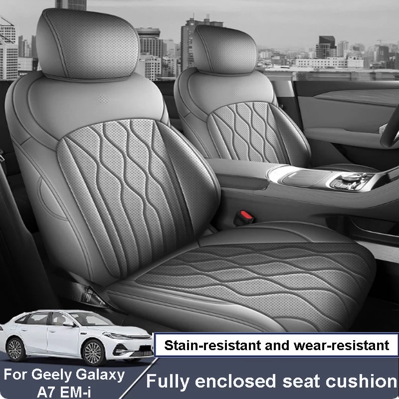 

For Geely Galaxy A7 EM-i 2025-2026 Car Fully Enclosed Leather Car Seat Cushion All-season Interior Protection Accessory