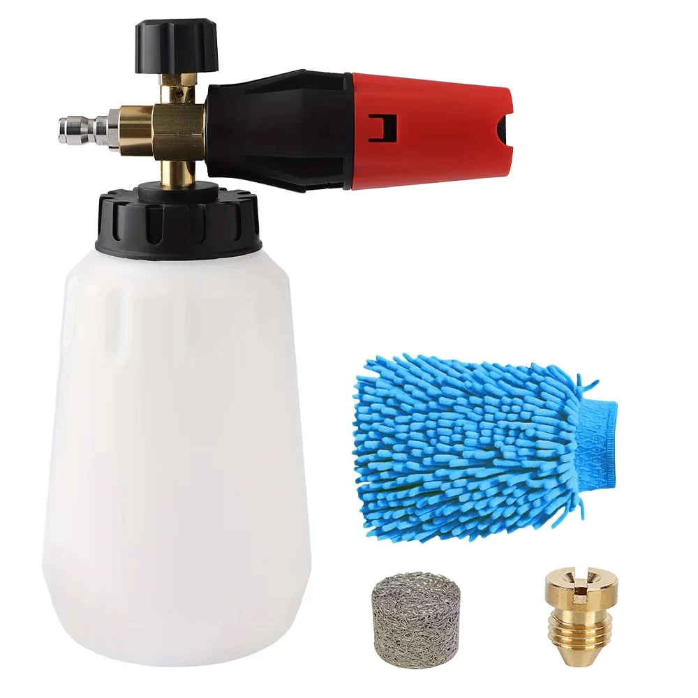 Foam Cannon Kit for High Pressure Washer, Cleaning Brush Foam Filter Replacement Nozzle Core Car Washing Tool Set