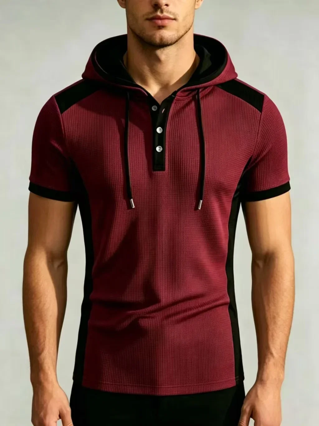 Summer New Sports Fashion Casual Men's Short Sleeved T-shirt Men's Trendy Brand High-end Hooded Top