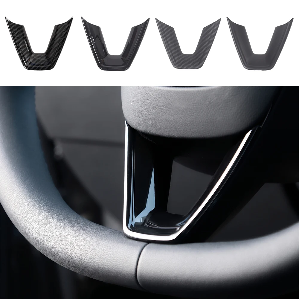 Steering Wheel Patch For Tesla Model 3 Y YL Juniper Highland 2025 2026 U-shaped Protective Cover Trim Sticker ABS Car Accessorie