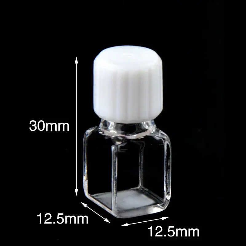 JGS1 10mm Quartz Cuvette Fluorescent Low Screw Mouth Four Side Transparent Sample Cell With Cover