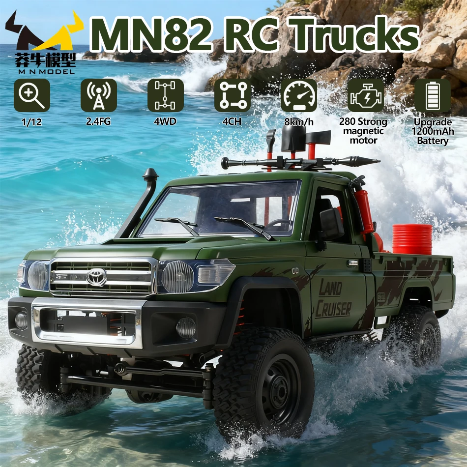 

MN MODEL 1/12 4X4 LC79 RC Jungle Off-road Adventure Car Diving Truck Rock Crawler Terrain Wading Vehicle Toy for Adult