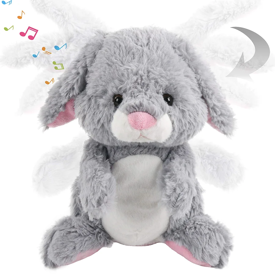 28cm PP cotone peluche grigio coniglio elettrico animali di peluche cuscino bambola di alta qualità regalo di compleanno per ragazza peluche per bambini