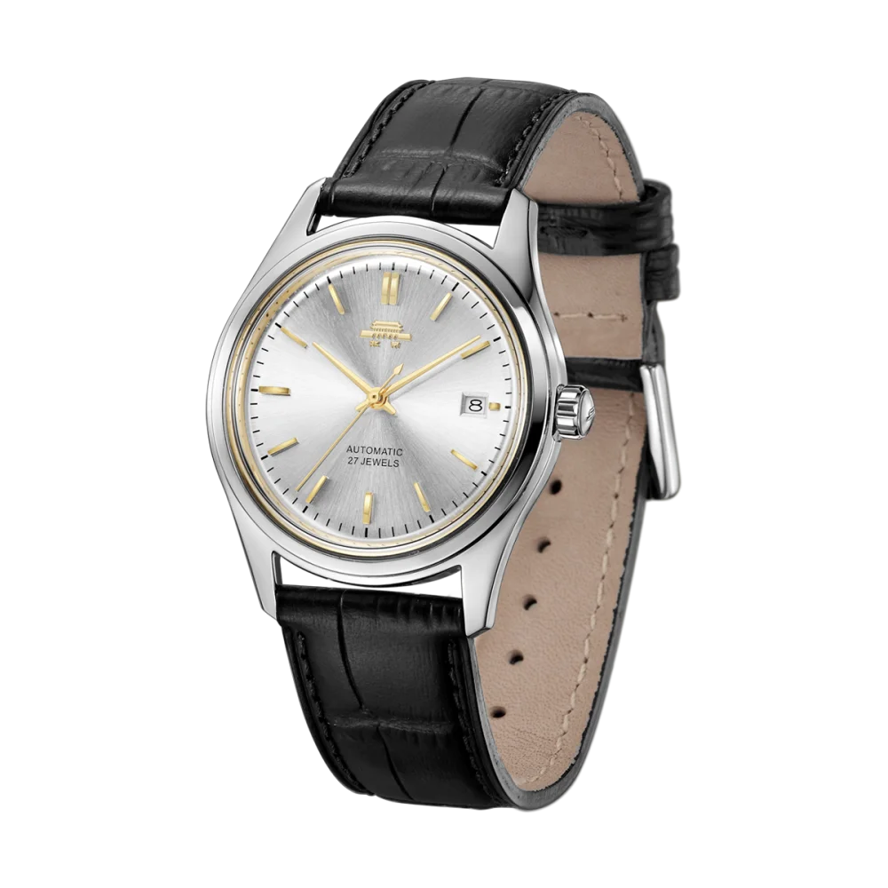 بكين أول بكين ووتش إعادة إصدار 38 ملم ساعة ميكانيكية أوتوماتيكية الأعمال 3ATM ساعة جلدية مقاومة للماء للرجال