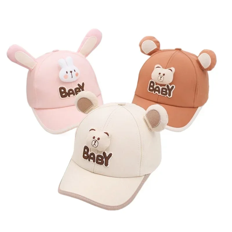 

New Baby Hat for Girls Boys Summer Sun Cap Cartoon Cute Ear Kids Baseball Caps Children Sun Hats Autumn Baby Visor Bonnet
