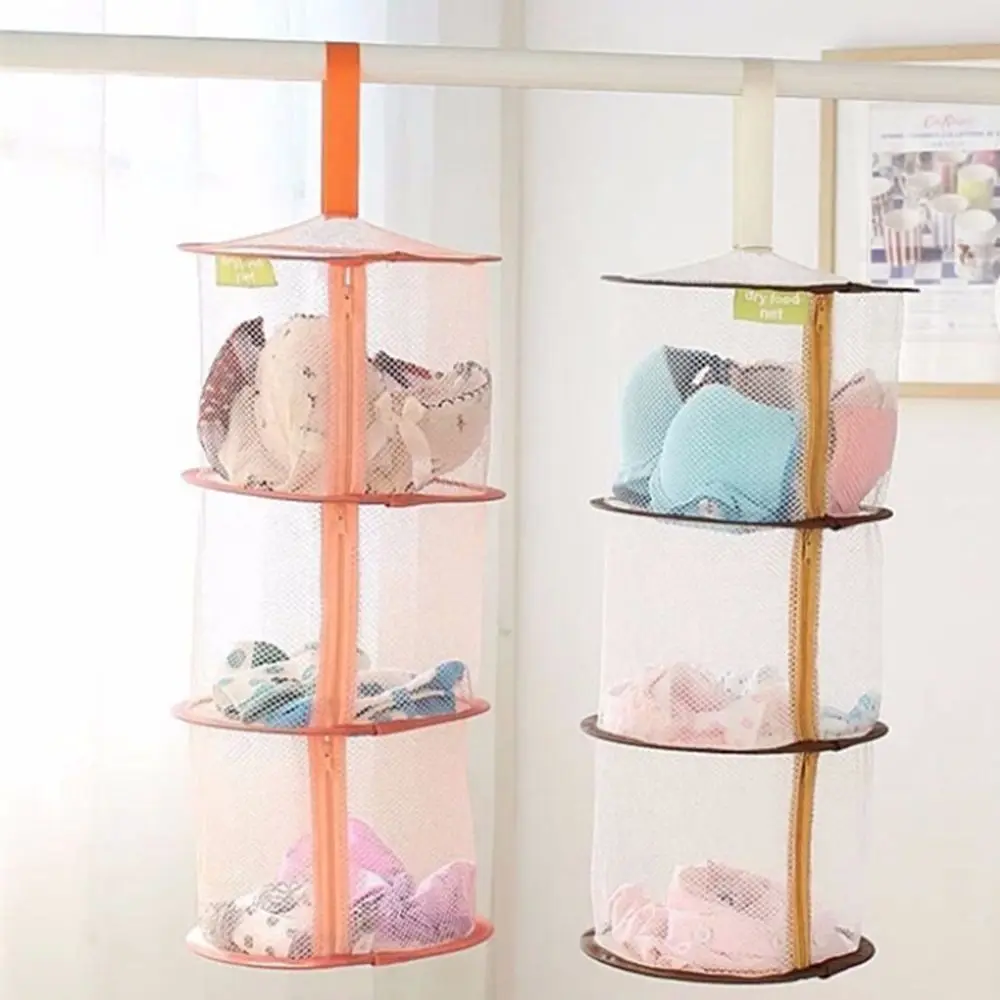 

Laundry Wall Door Closet Zipper Organizer Bag Hanging Storage Baskets Net